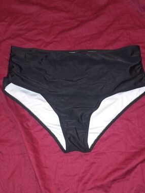 Black High-Waist Bikini Bottom Swim Pool Summer Woman's Size XXL Flattering